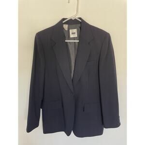 DKNY Women's Navy Blue Single Button Blazer Suit Jacket Notch Lapel Size 10